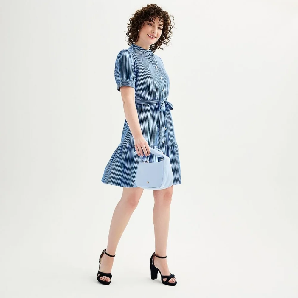 Draper James Blue Striped Dress - Size Small NWT - Picture 5 of 6